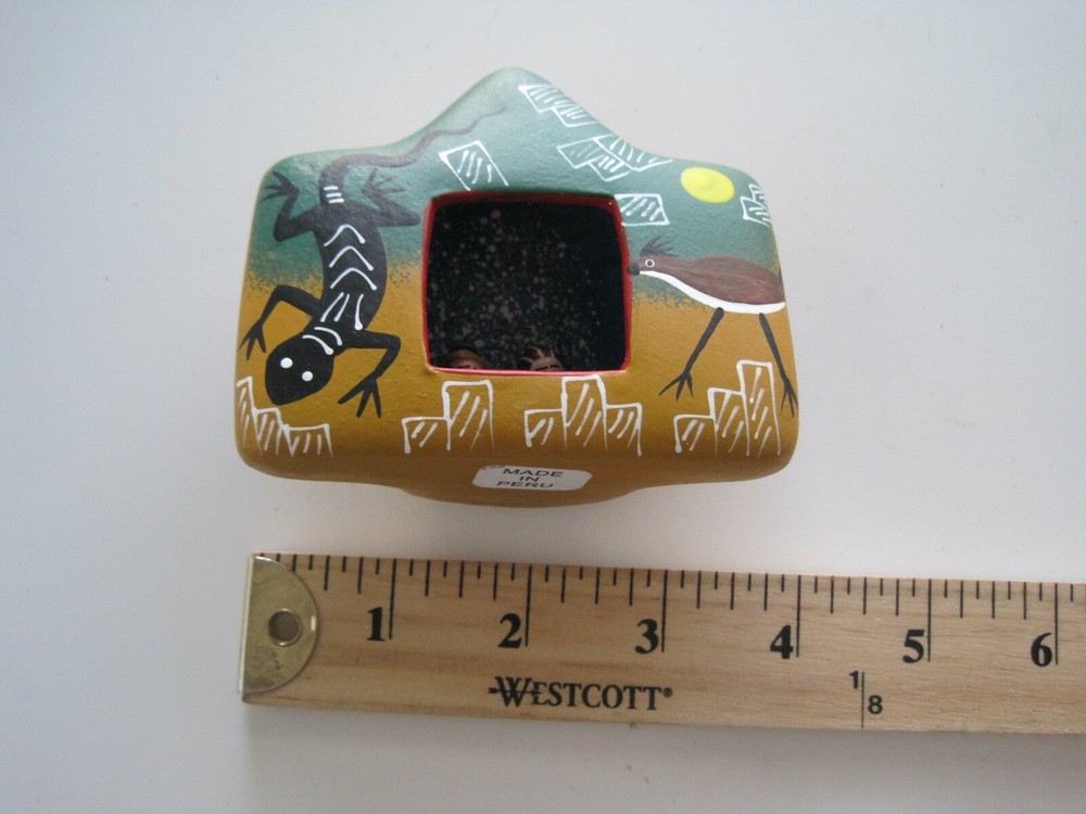Peru Nativity Lizard Bird Clay Small