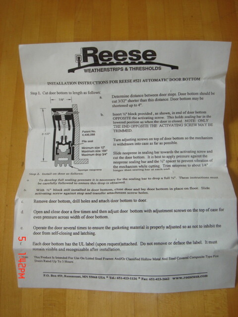 Brand New Clear Anodized 48” Reese Automatic Door Bottom