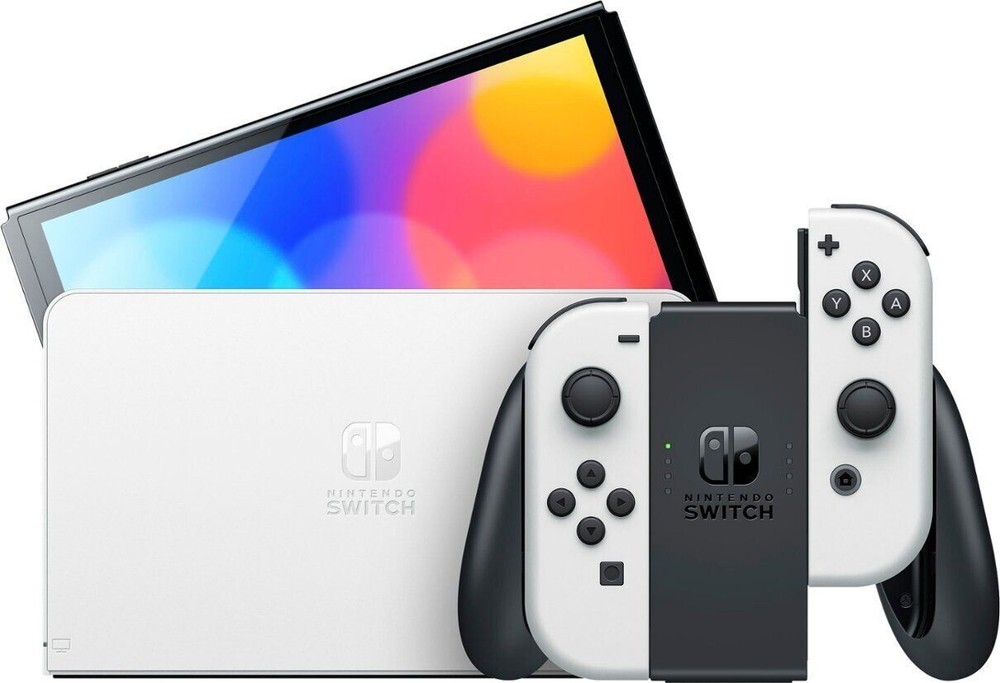 Nintendo Switch White Joy Cons 64GB OLED Gaming Console - Open Box