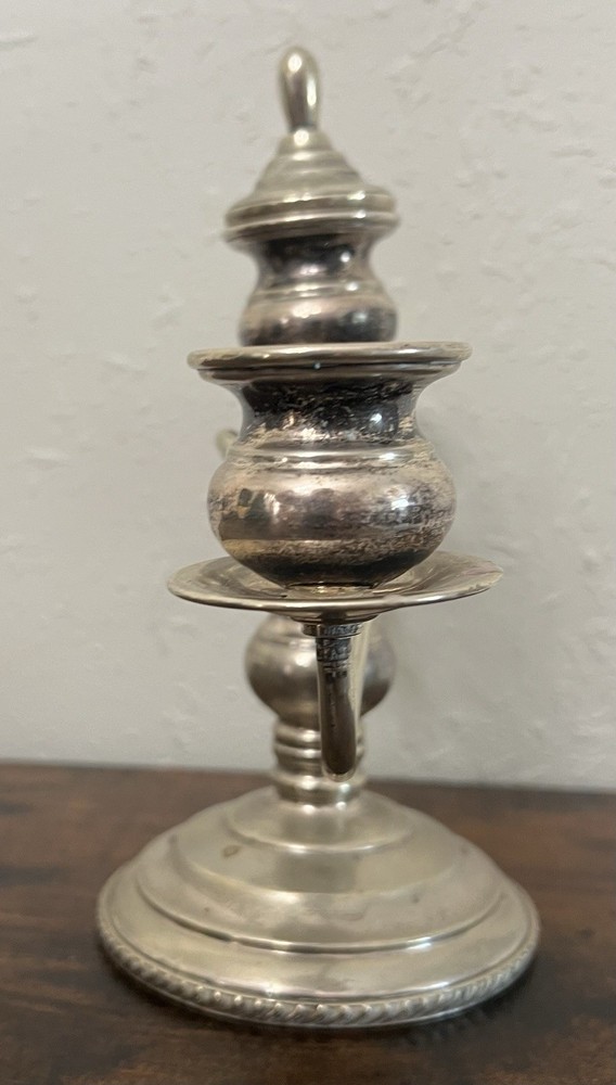 Pair Nickel Silver Moveable Twisted Arms Candelabra