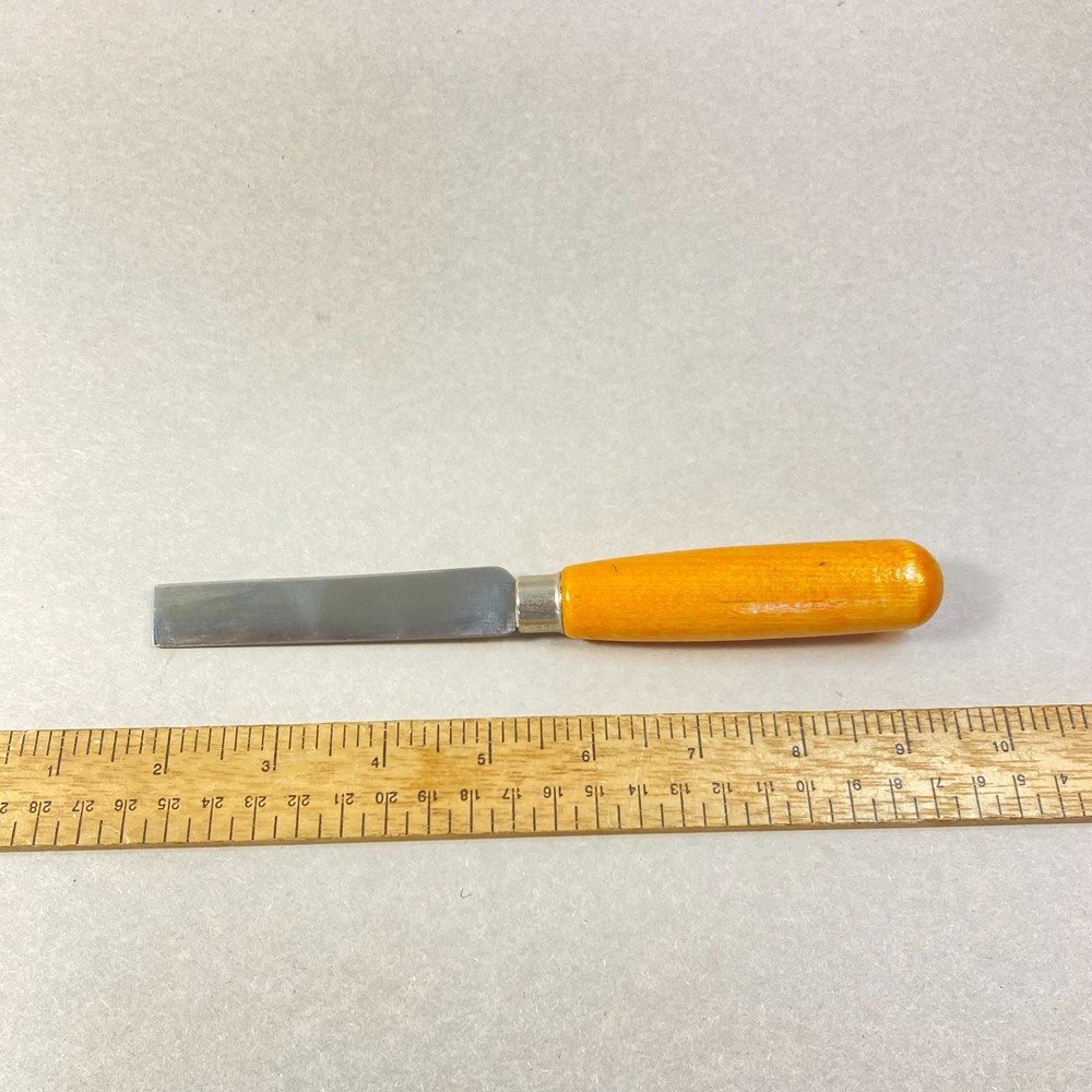 Hyde Leather Knife Square Tip Blade Round Wood Handle #3 USA