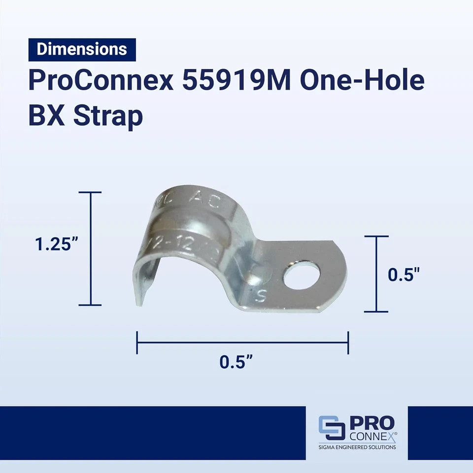 Sigma Engineered Solutions Proconnex 55919M One-Hole AC/MC Strap, 100-Pack (Gray