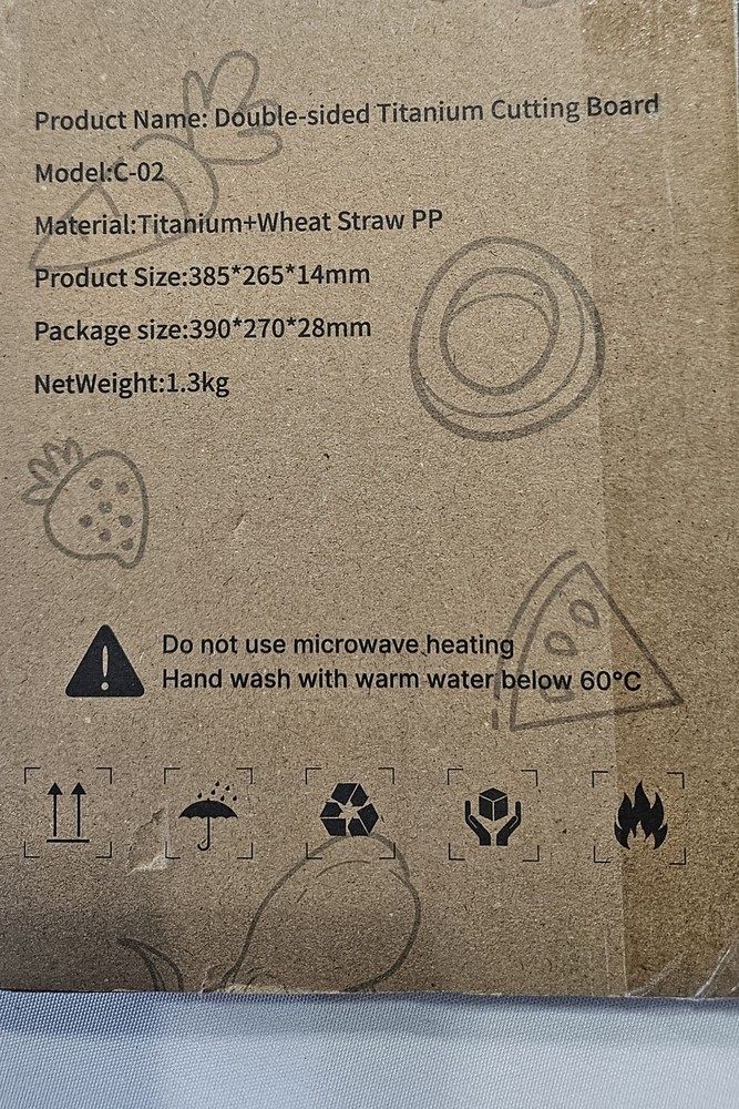 Tomshub Titainium Cutting Board - Doubled Sided