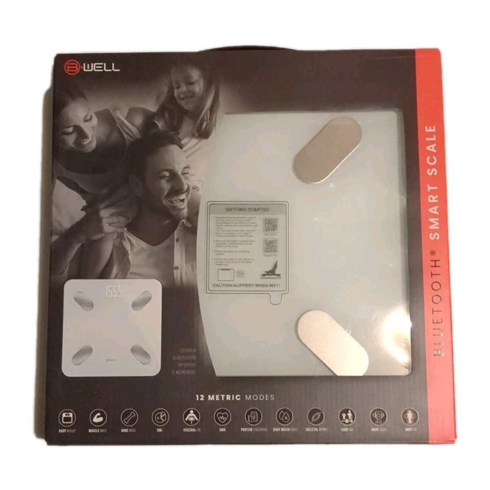 B Well Bluetooth Smart Scale weight scale LED Display Glass Platform