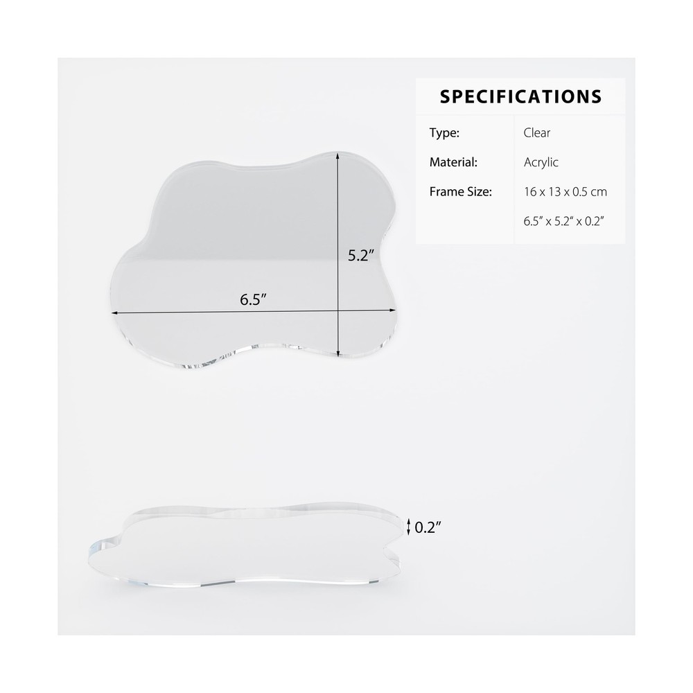 Acrylic Coaster Decorative Plates, Irregular Bar Drink Coaster, Clear Cloud S...