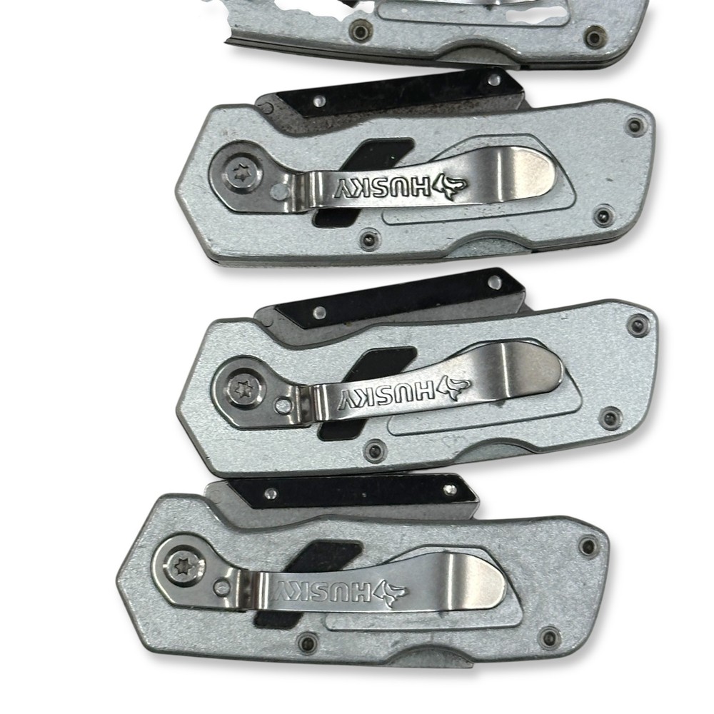 Husky Folding Box Cutters Utility Knife Tool Set, 5 Pieces