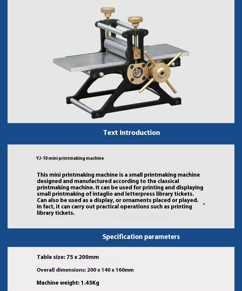 Bookplate Printer Letterpress Printmaking Machine Engraving Typographic Tool New