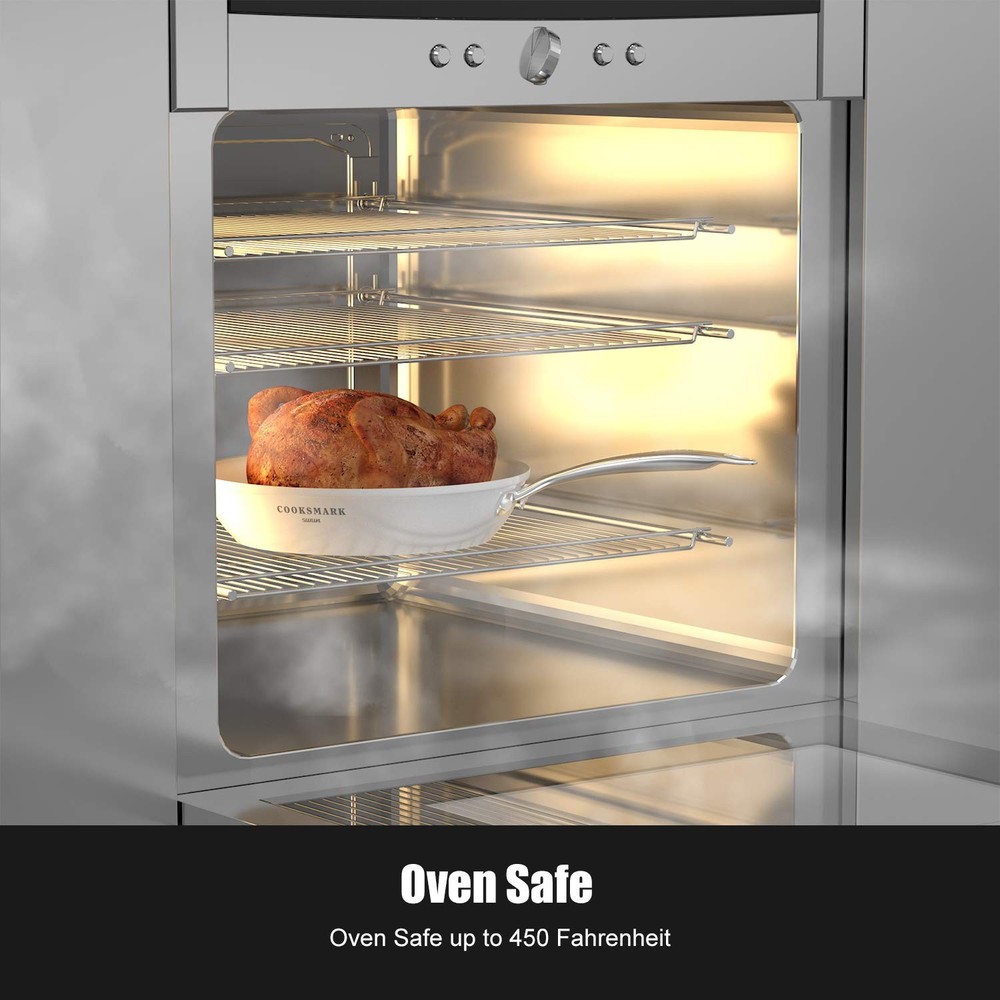 Nonstick Ceramic Cookware Set, Induction & Dishwasher Safe Scratch-Resistant ...