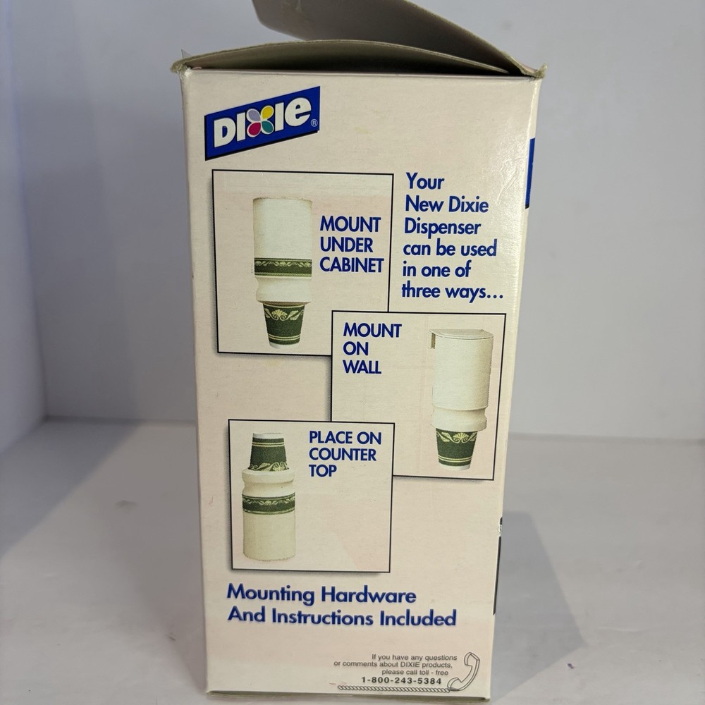 Vtg 2001 Dixie Cup Plastic Dispenser Bathroom Mountable NIB EUC Cups Not Include