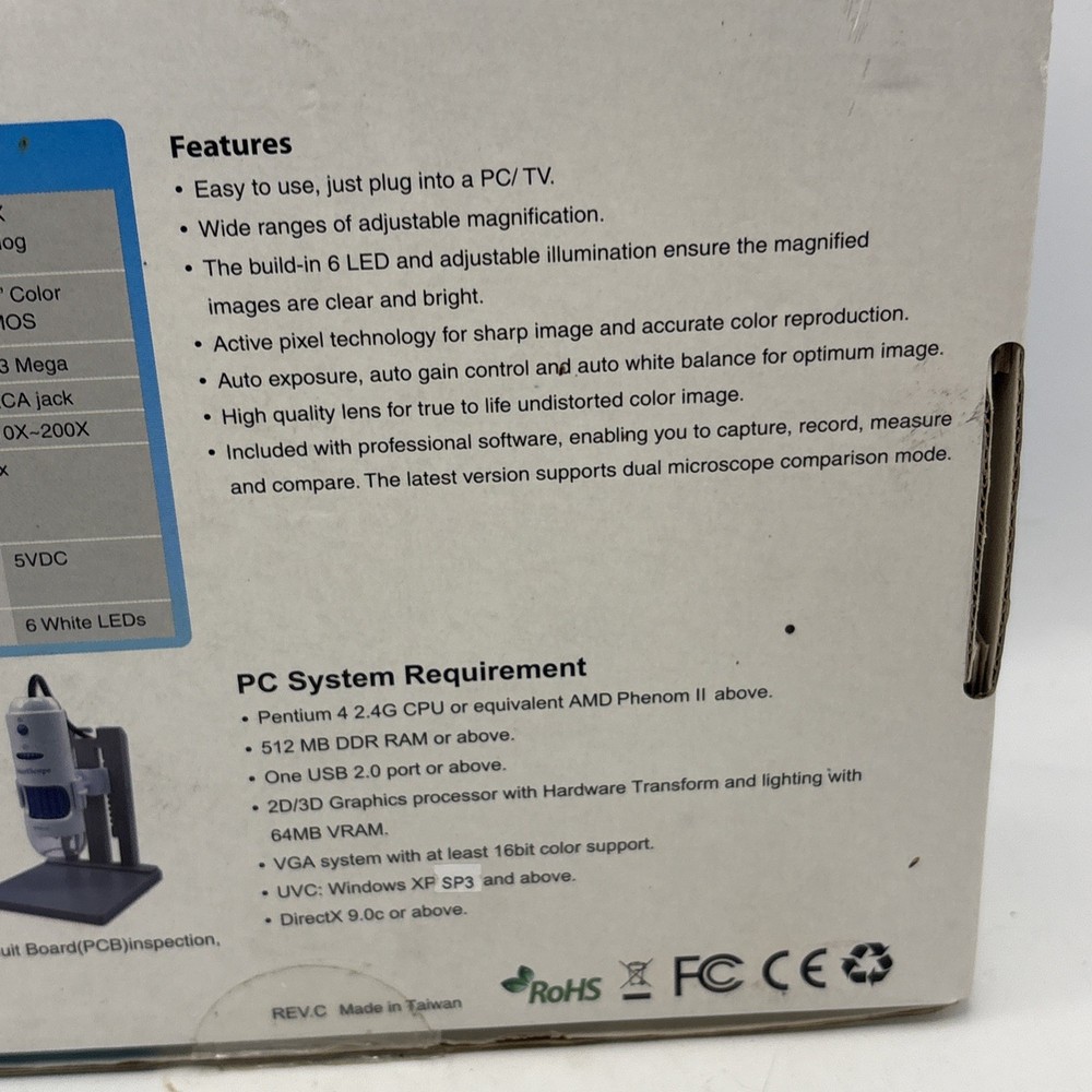 Smart MicroScope By Smart School Systems 200x Digital USB Microscope TESTED WORK