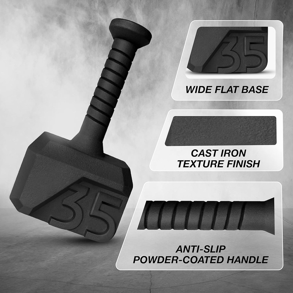 New Cast Iron Kettlebell, Multi-Shape Anti-Slip Handle Strength Training Tool