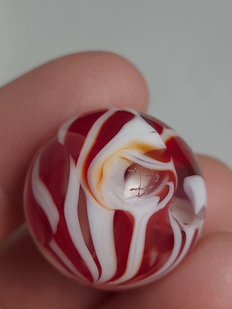 Red And White Marble Signed AF 1998