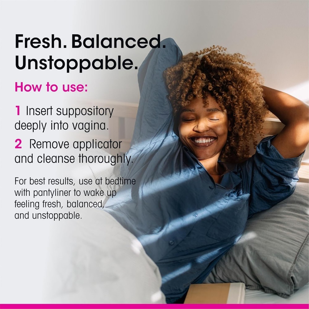 Daily Use pH Balanced Vaginal Suppositories - 15 Count with Prebiotic Formula