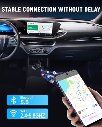 Jemluse Android Auto Wireless Adapter Factory Wired Android Auto Dongle - Black