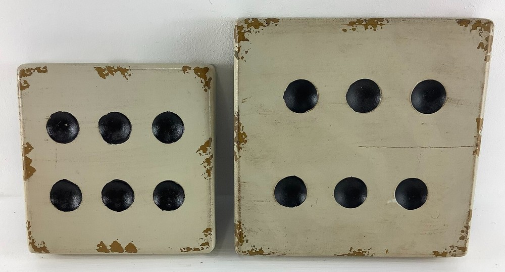 Wooden Nesting Distressed Playing Dice Accent Boxes Home Decor