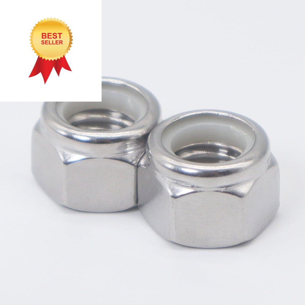 Kuprowin 1/2"-13 Lock Nuts,304 Stainless Nylon Insert (15pcs), Silver