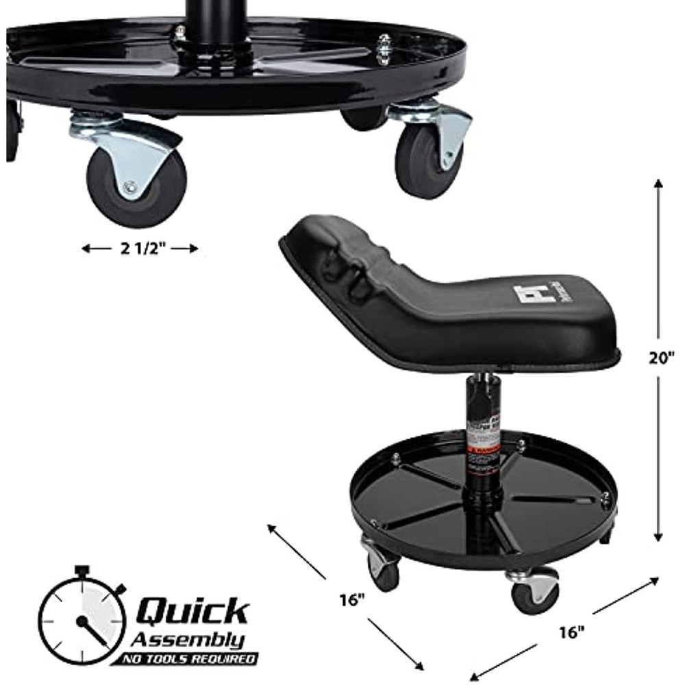 Performance Tool W85020 Tractor Creeper Rolling Work Seat with Storage Tray for