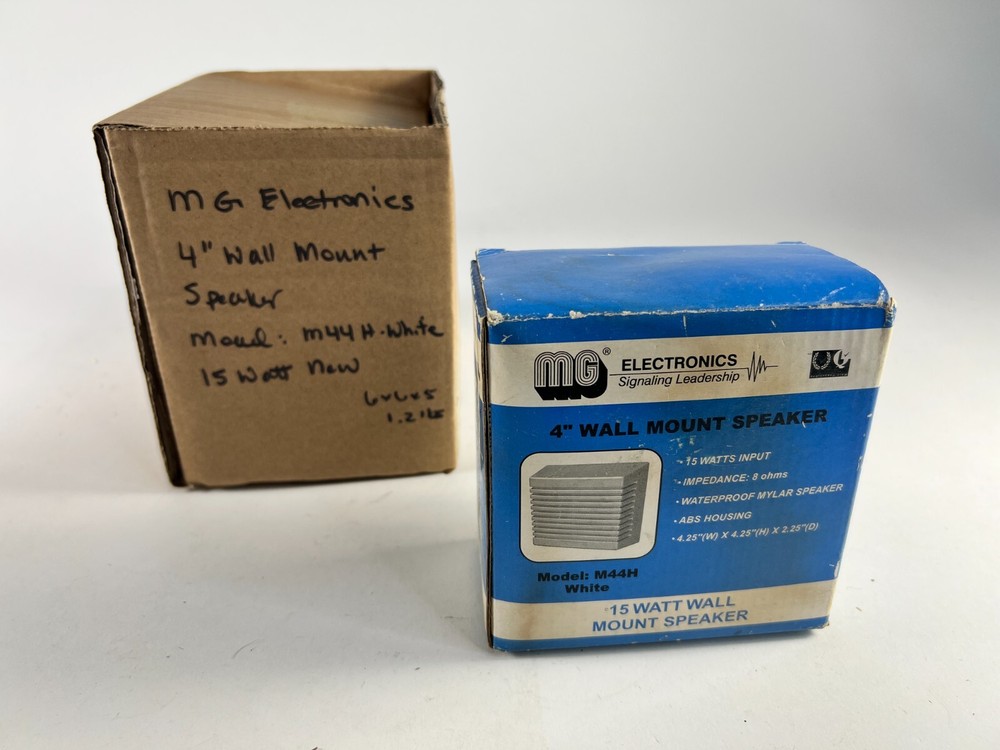 MG Electronics 4" Wall Mount Speaker Model M44H - White 15 Watt New