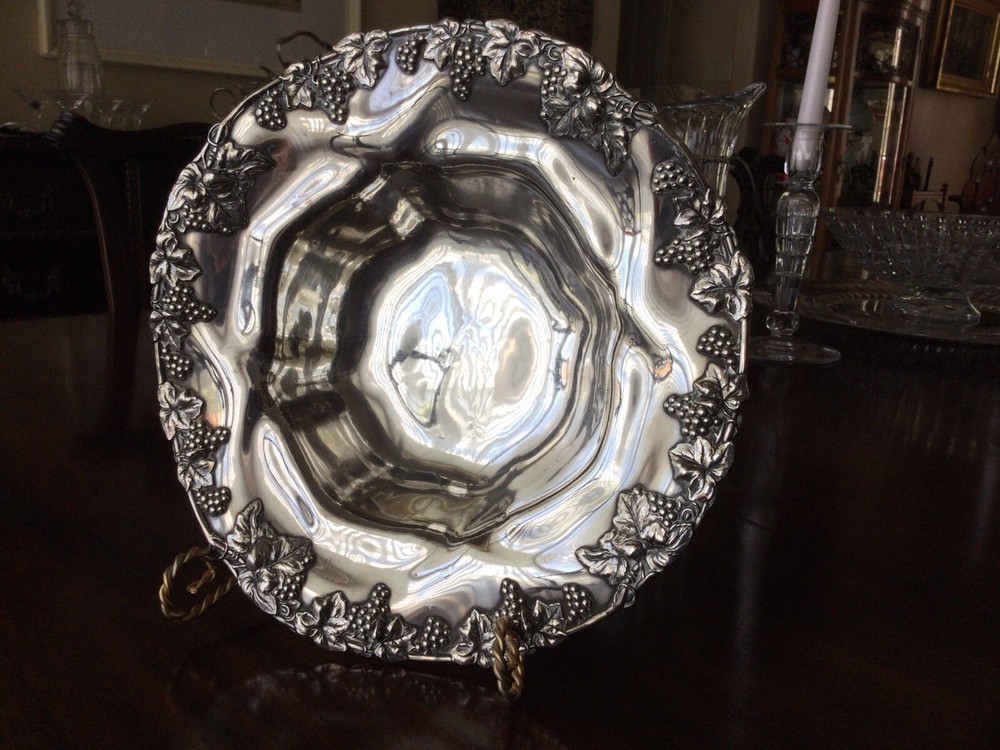 Rare Reed & Barton Antique Sterling Silver Bowl Grapevine Pattern # 700