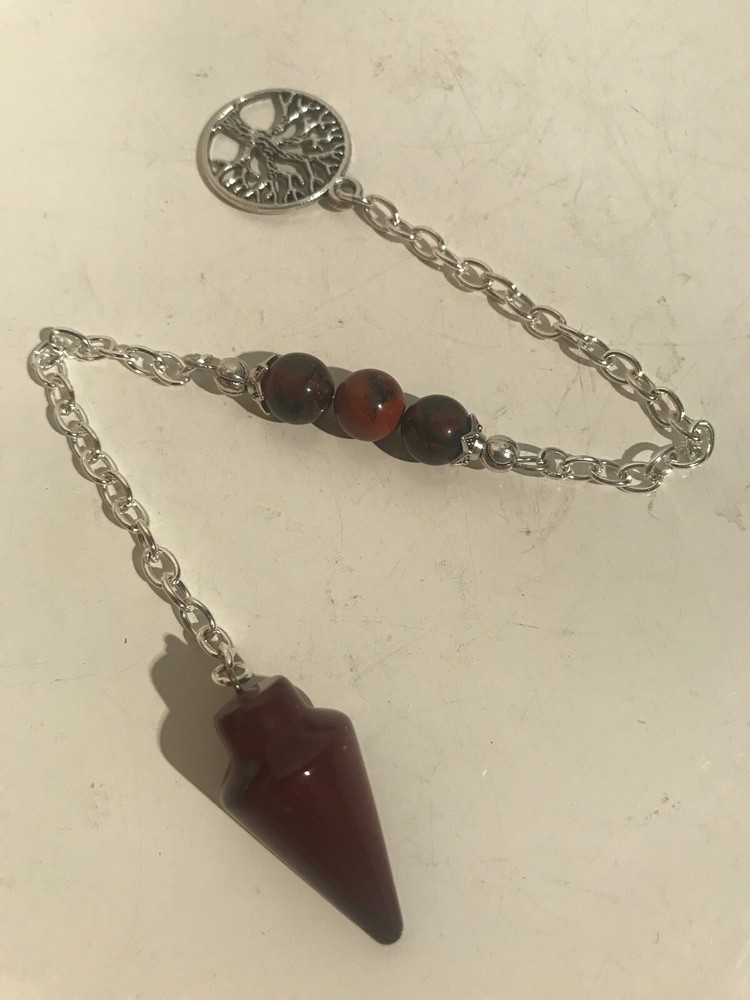 Red Jasper Pendulum With Tree Spirit Communication Ghost Talk 240