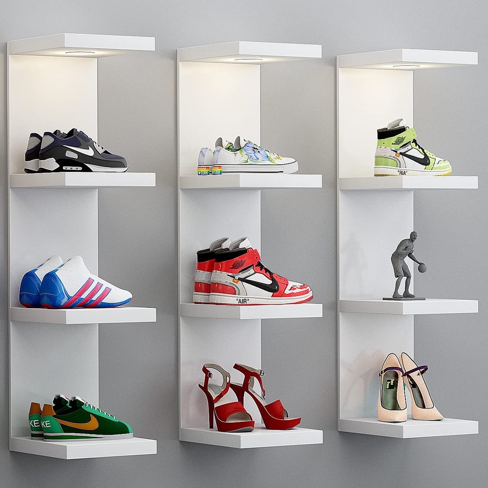 LitaEther Versatile 4 Tier Wall Shelf Unit,White Lack Wall Shelf,Display Floa...