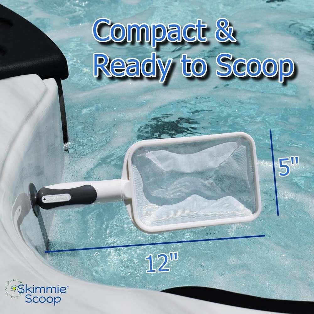 Compact Fine Mesh Pool Skimmer - Efficient Spa Cleaning Tool with Suction Cup