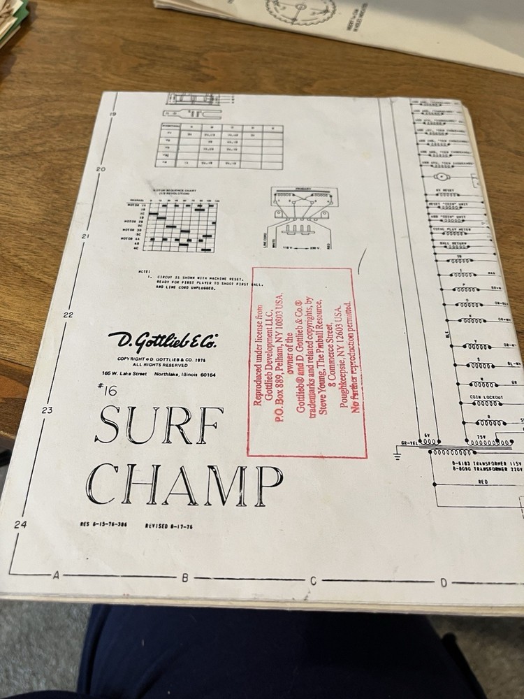 Surf Champ Pinball Manual & Schematic