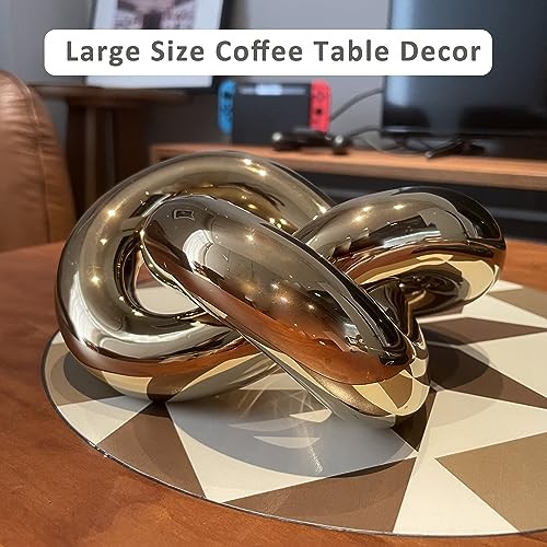 Ceramic Knot Décor Coffee Table Decor, Multi-Angle Abstract Geometric Gold