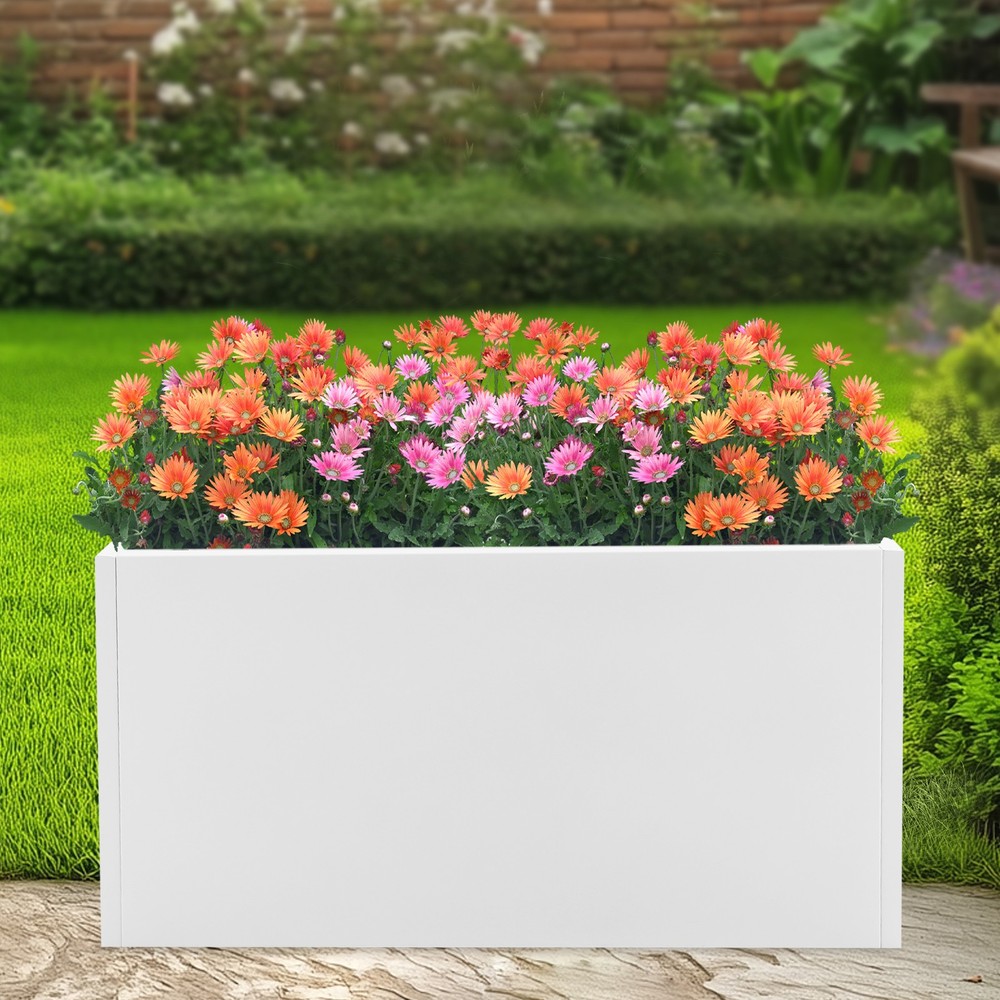 Metal Planter Box with Removable Insert Shelf and Drainage Holes