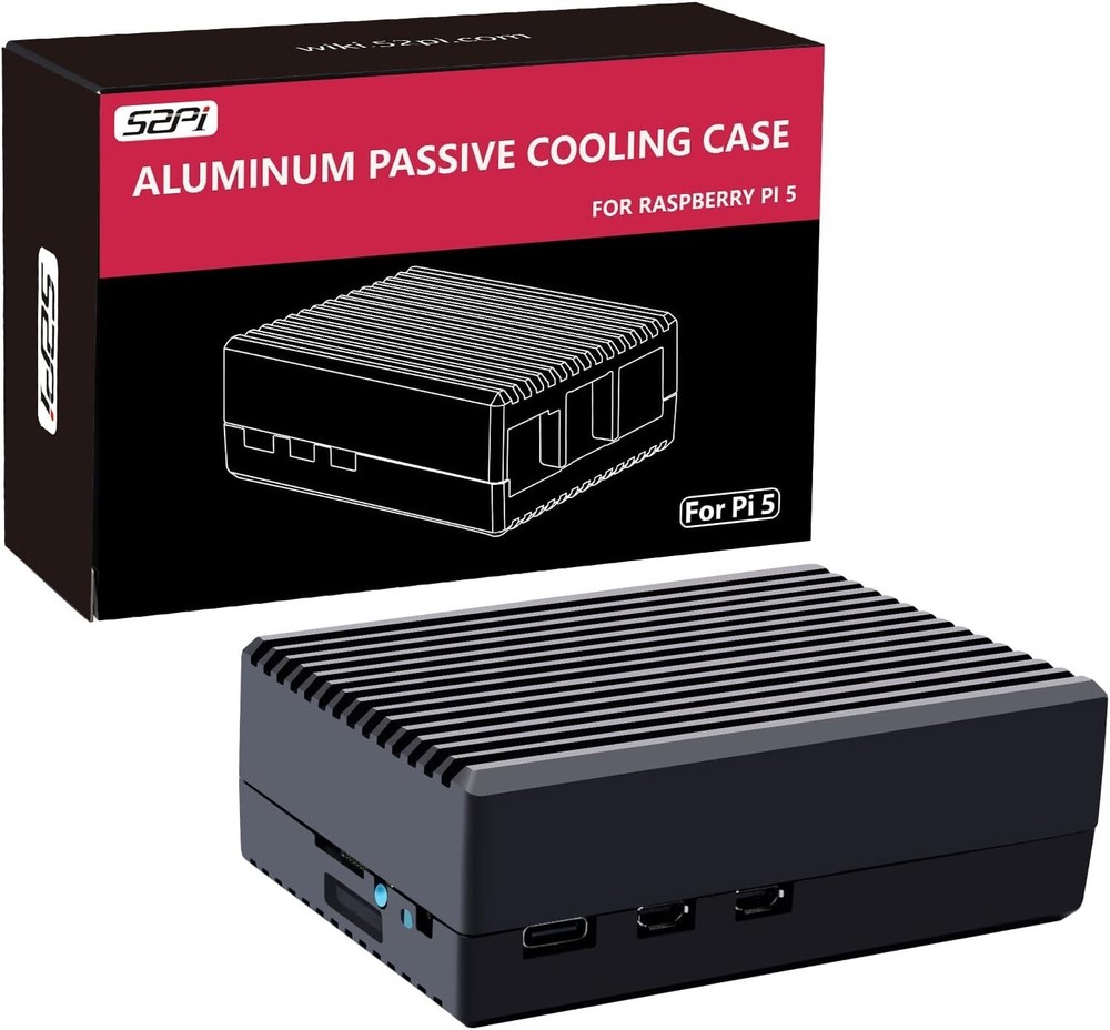 Aluminum Case for Raspberry Pi 5, Passive Cooling Case with Cooling Column