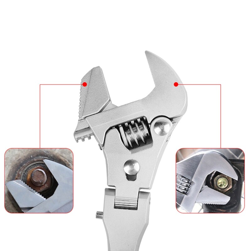 Practical 10" Ratcheting Wrench Dual Torque Wrench for 180° Folding Span