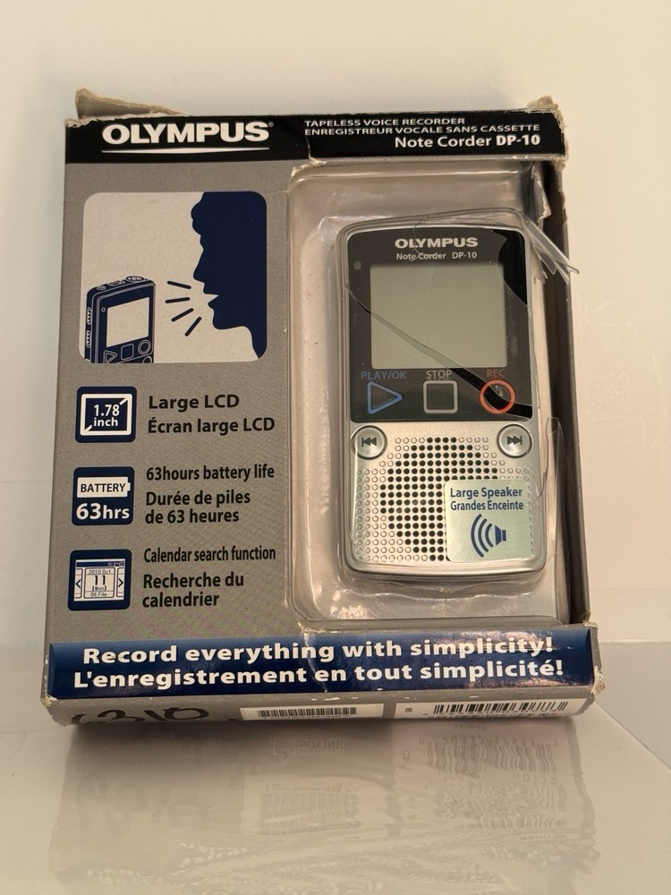 Olympus Note Corder DP-10 Digital Voice Recorder Handheld Speaker New