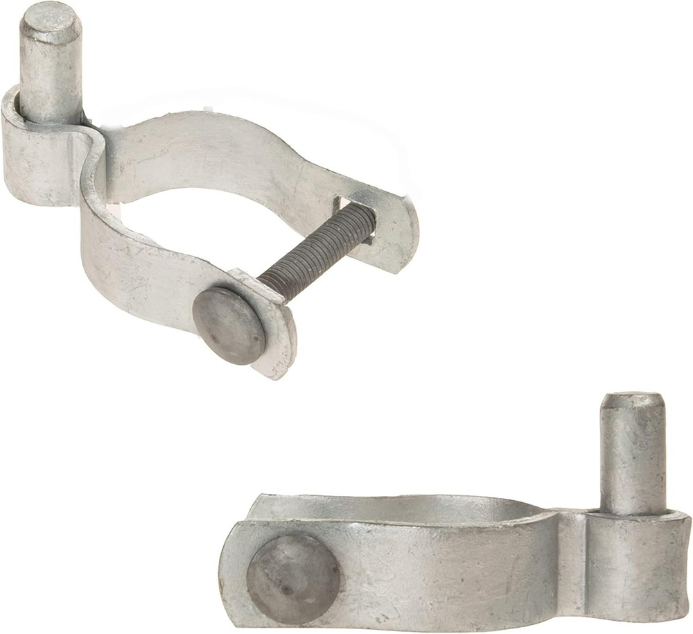2 Pack Galvanized Chain Link Fence Gate Post Hinge with Nuts and Bolts 2-3/8"