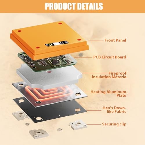 Brooder Plate with Adjustable Temperature & Height,10" x 10" Chick Heat Plate