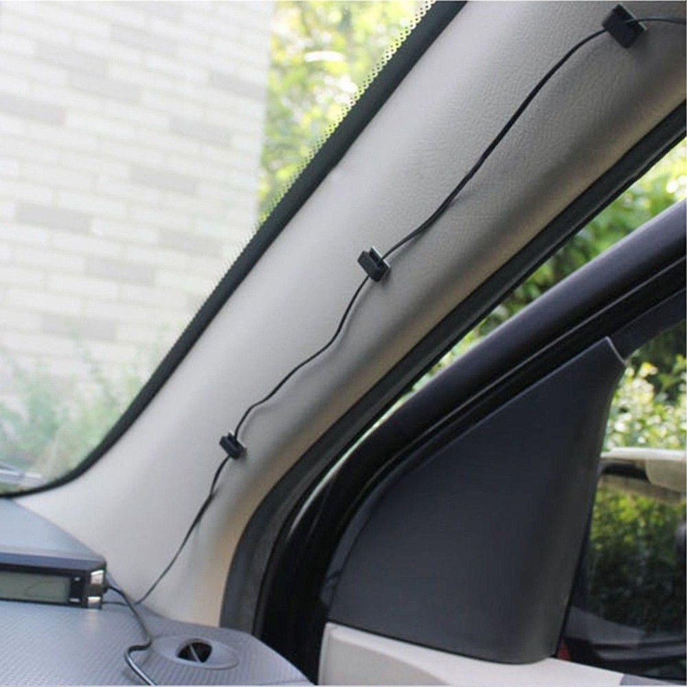 30Pcs 12*9.8*3mm Plastic Wire Clip Car Tie Rectangle Cable Holder Mount Clamp