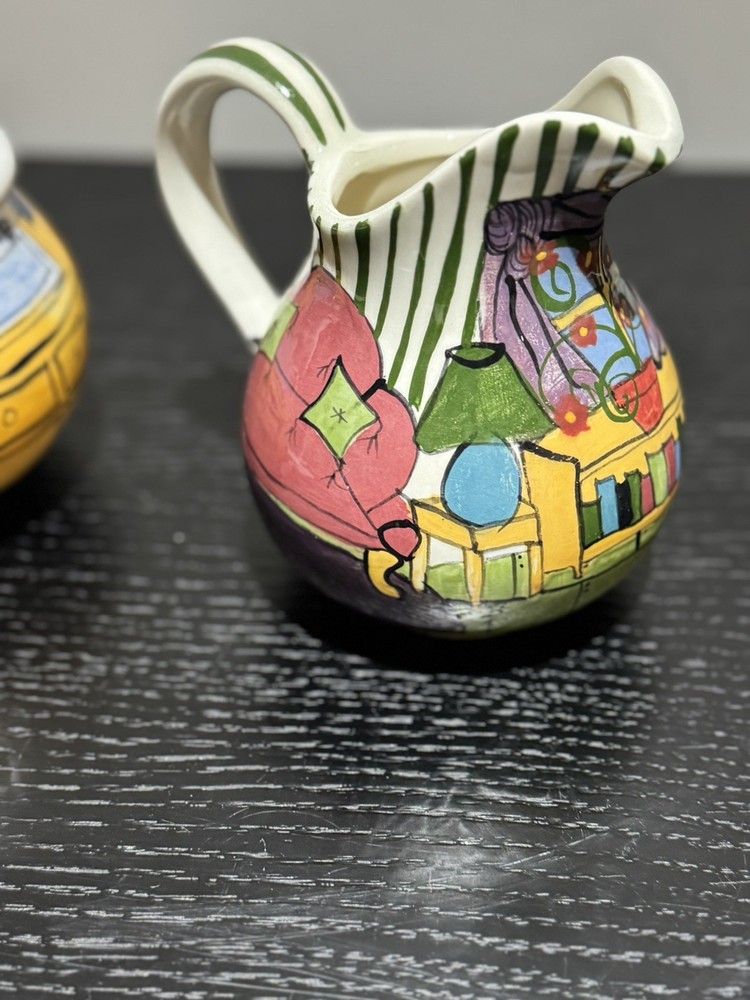 Keyes 2 Piece Sugar & Creamer Set Colorful Fun