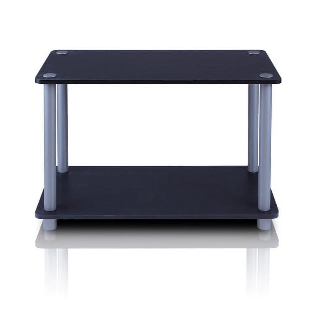 2-Tier No Tools Tube Shelf/End Table, Black/Grey