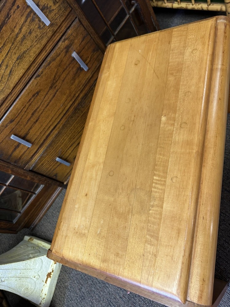 Vintage Mid Century Modern Vanity Stool Bench Seat Russell Wright Stardust