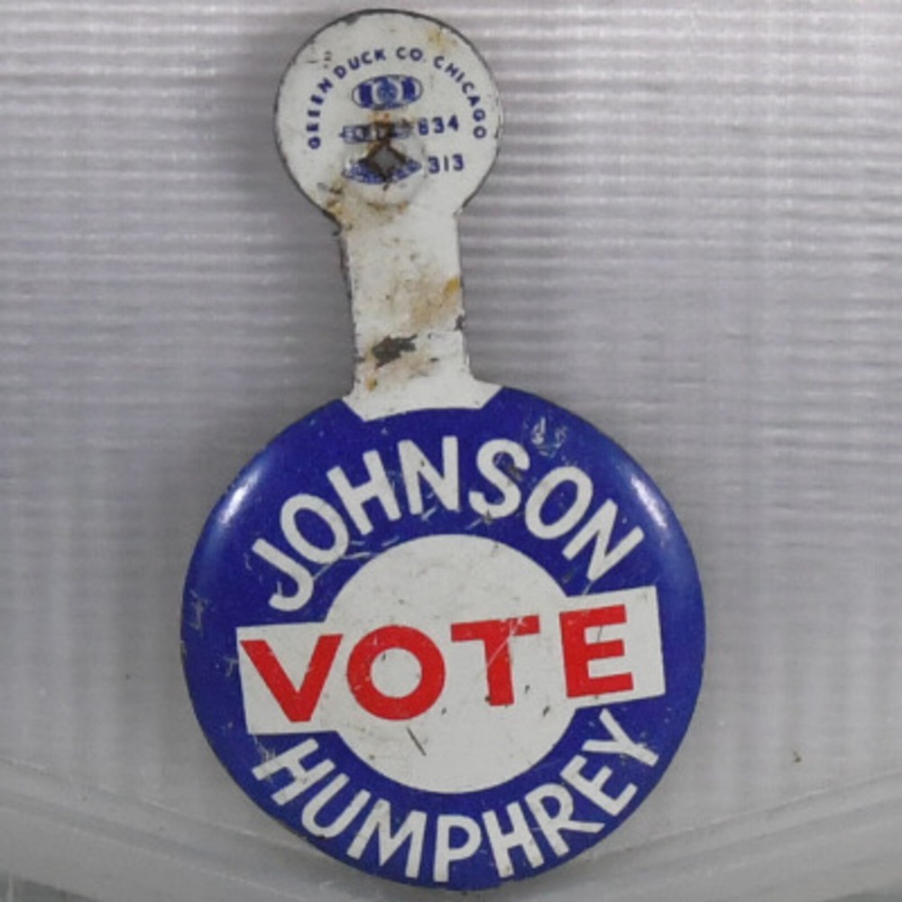 Vote Johnson Humphrey 1964 Tab Back Button