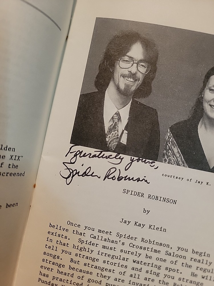 Vintage 1982 Boskone Sci-Fi Convention Program Ma Spider Robinson Signed