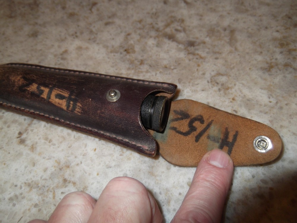 Vintage Brass Pocket Bubble Level Transit Scope Leather Case