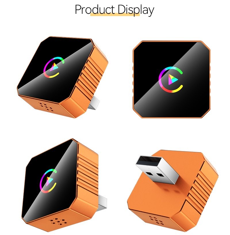 2-in-1 Wireless CarPlay Adapter Plug&Play USB Mirroring Screen for iPhone iOS10+