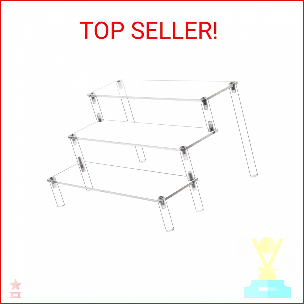 ihomecooker 3 Steps Clear Acrylic Display Riser Cupcake Stand Display for Decora