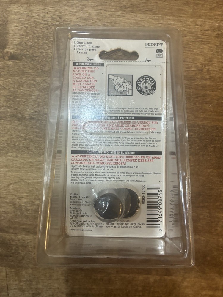 Master Lock 90DSPT Keyed Gun Trigger Lock, 1 Pack Gun Lock With 2 Keys NEW