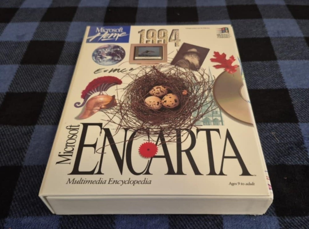 MICROSOFT ENCARTA 1994 Multimedia Encyclopedia CD-ROM Big Box