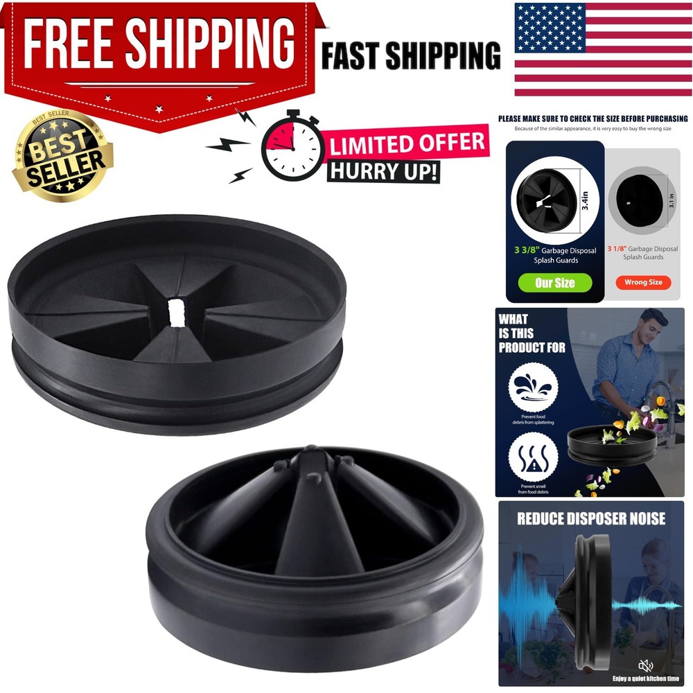 Upgraded 3 3/8" Rubber Sink Baffle for InSinkErator - Noise Reduction, 2 Pack