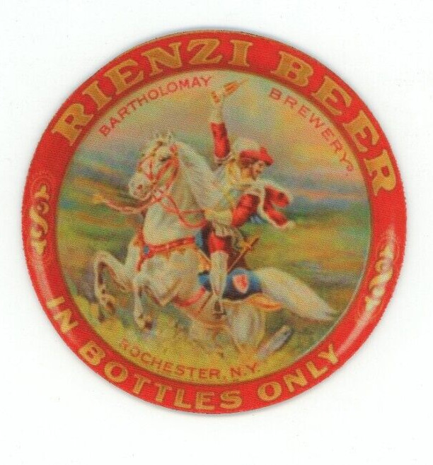 Rienzi Beer COASTER - Rochester NY - Bottles Only