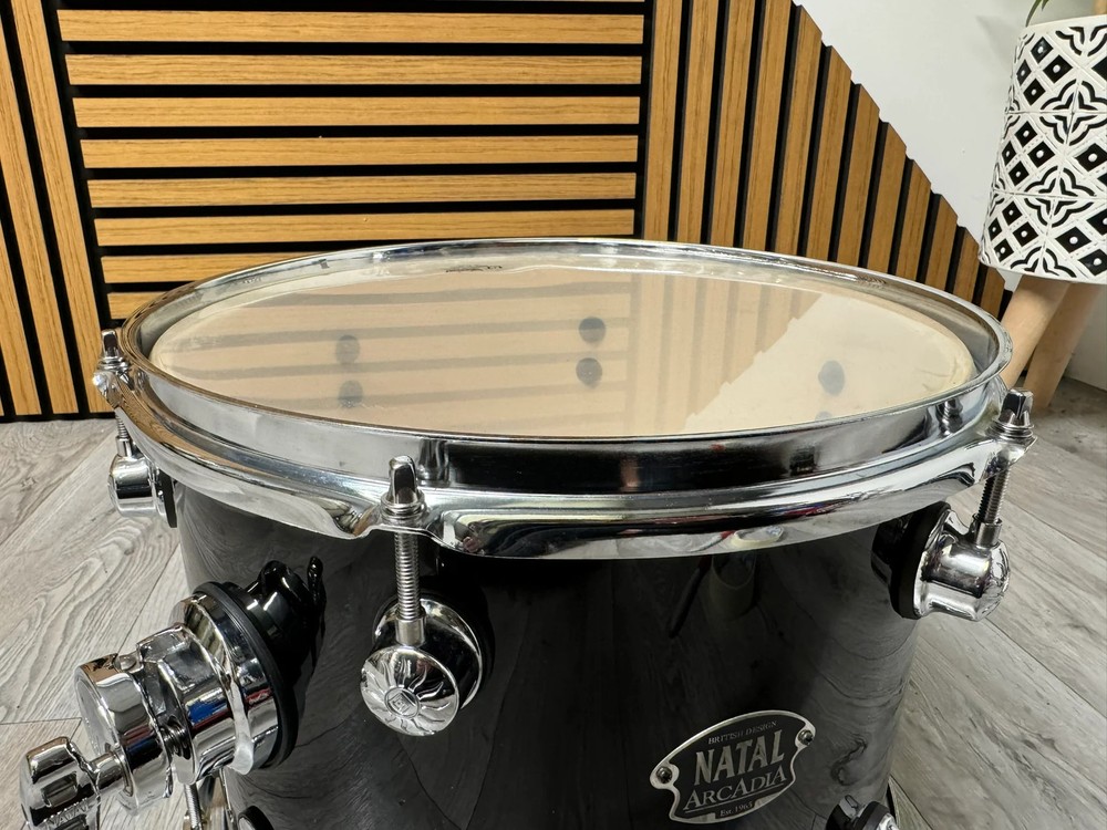 Natal Arcadia 12”x9” Rack Tom Drum / Hardware / Black #VX36