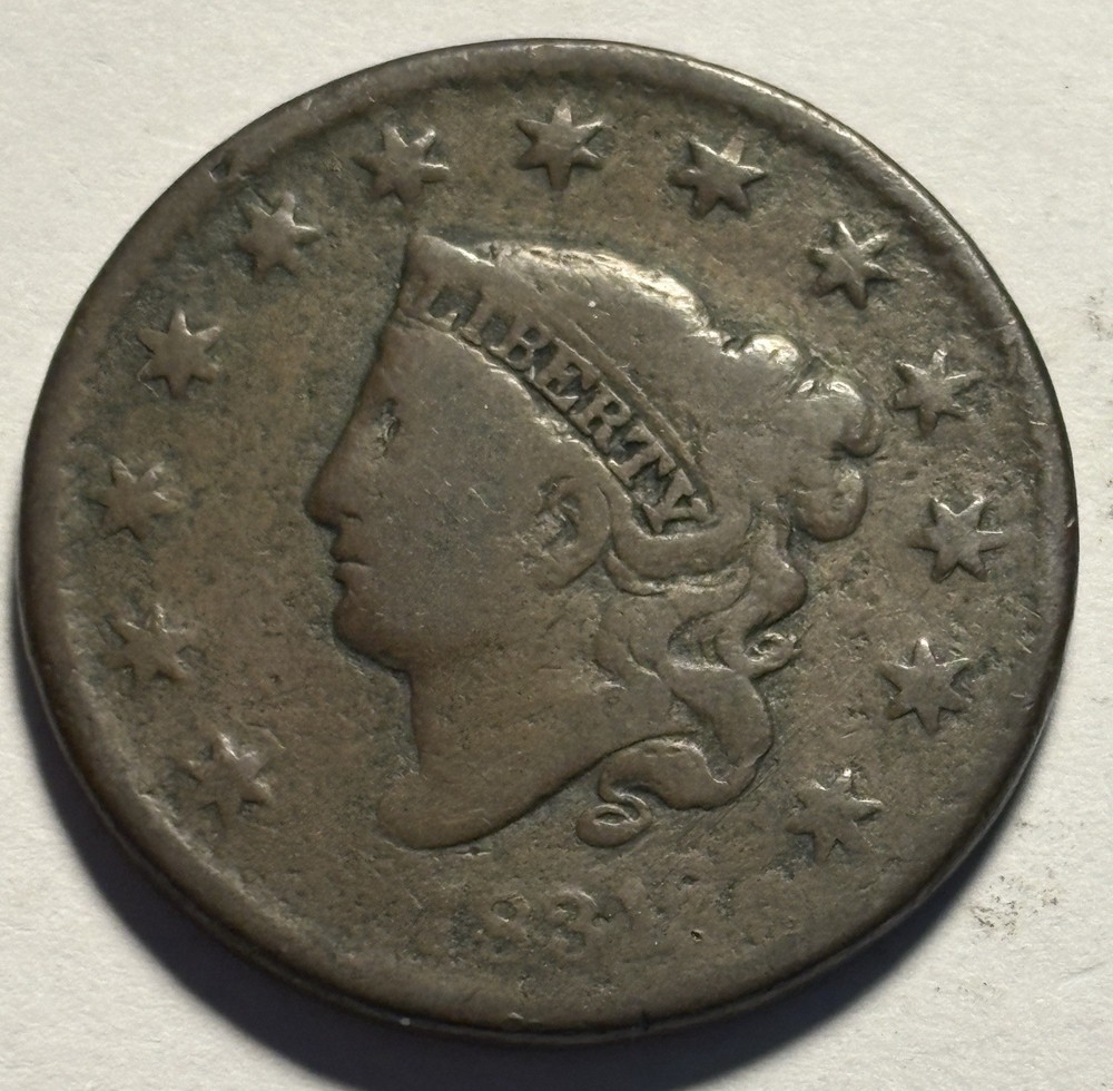 1831 Coronet Head Large Cent — Circulated