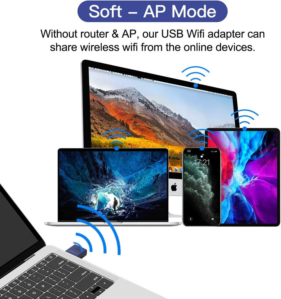 USB Bluetooth Wifi Adapter for PC, Bluetooth 4.0 Adapter, Wireless Nano USB